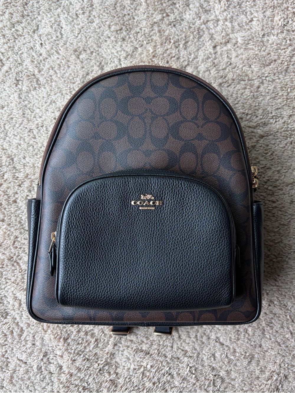 Coach Court Backpack In Signature Canvas | Gold / Brown / Black | Style ID 5671